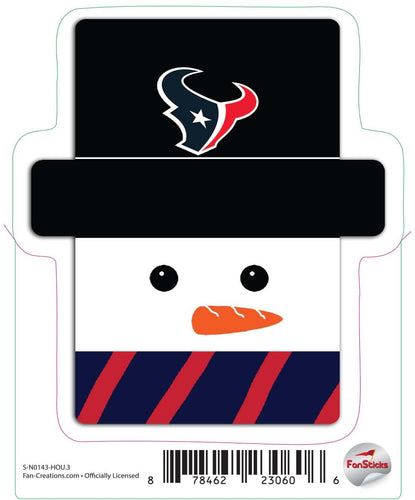 Fan Creations Decal Houston Texans 3in Decal Snowman Holiday Head