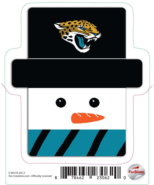 Fan Creations Decal Jacksonville Jaguars 3in Decal Snowman Holiday Head