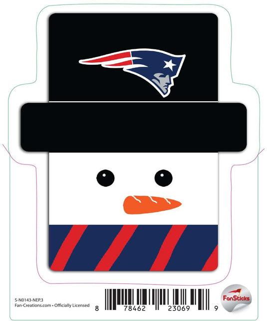 Fan Creations Decal New England Patriots 3in Decal Snowman Holiday Head