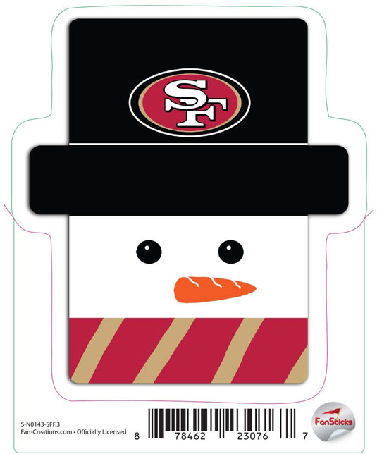 Fan Creations Decal San Francisco 49ers 3in Decal - Snowman Holiday Head