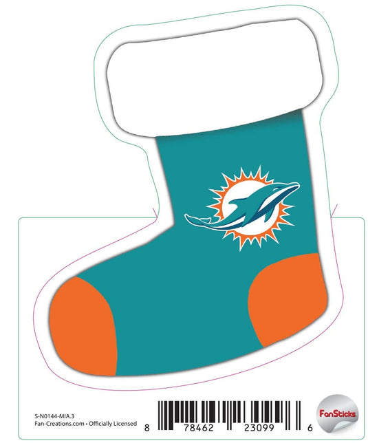 Fan Creations Decal Miami Dolphins 3in Decal Stocking