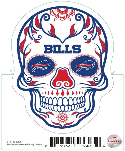 Fan Creations Decal Buffalo Bills 3in Decal Sugar Skull