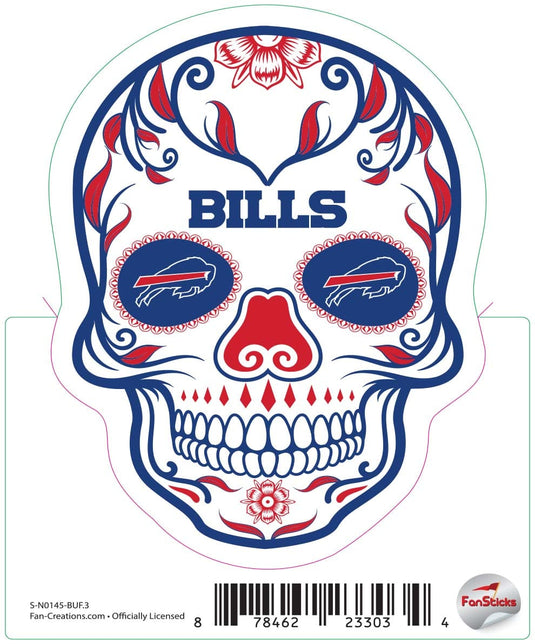 Fan Creations Decal Buffalo Bills 3in Decal Sugar Skull