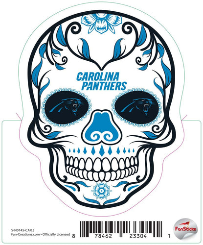 Fan Creations Decal Carolina Panthers 3in Decal Sugar Skull