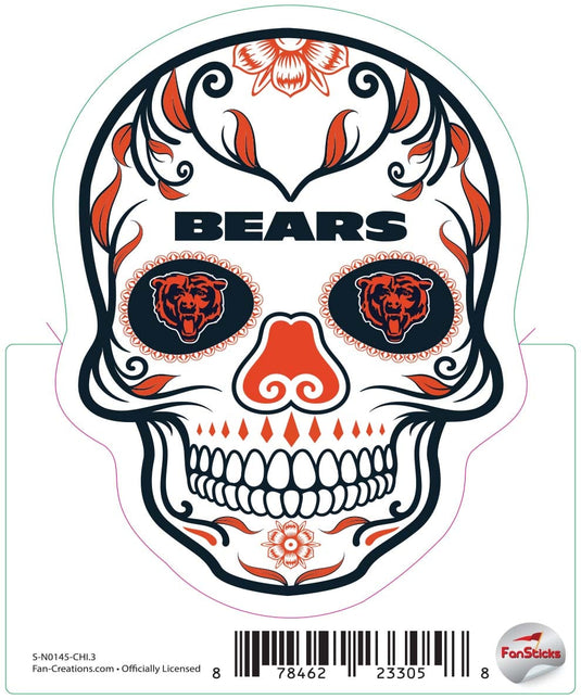 Fan Creations Decal Chicago Bears 3in Decal Sugar Skull