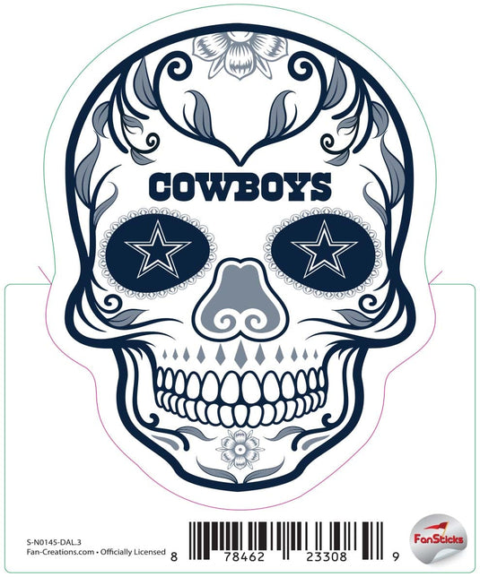 Fan Creations Decal Dallas Cowboys 3in Decal Sugar Skull