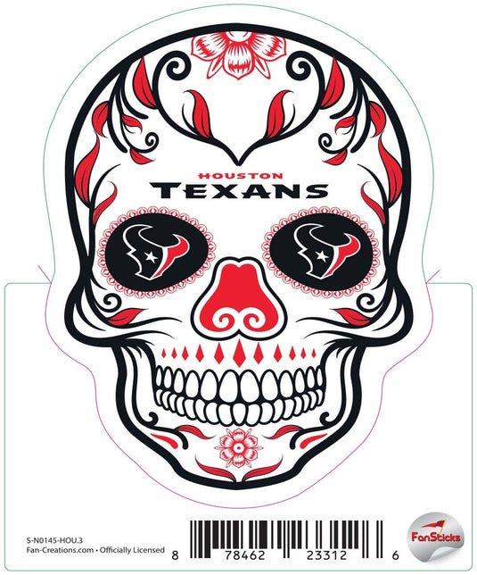 Fan Creations Decal Houston Texans 3in Decal Sugar Skull