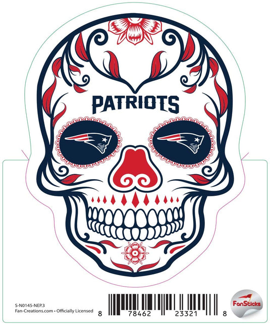 Fan Creations Decal New England Patriots 3in Decal Sugar Skull