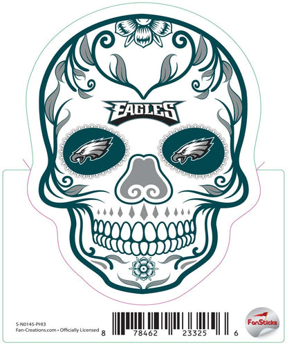 Fan Creations Decal Philadelphia Eagles 3in Decal Sugar Skull