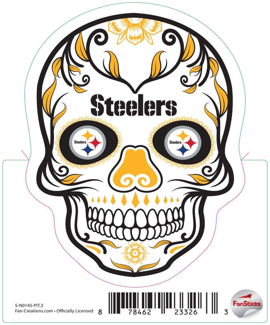 Fan Creations Decal Pittsburgh Steelers 3in Decal  Sugar Skull