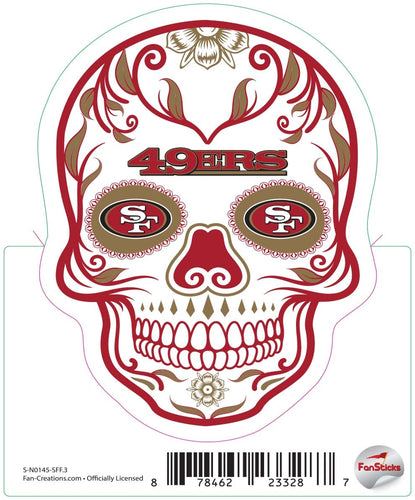 Fan Creations Decal San Francisco 49ers 3in Decal - Sugar Skull