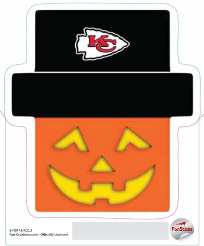 Fan Creations Decal Kansas City Chiefs 3in Decal Jack-oÕ-Lantern Holiday Head