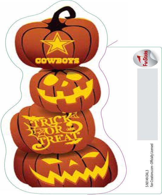 Fan Creations Decal Dallas Cowboys 3in Decal Pumpkin Stack