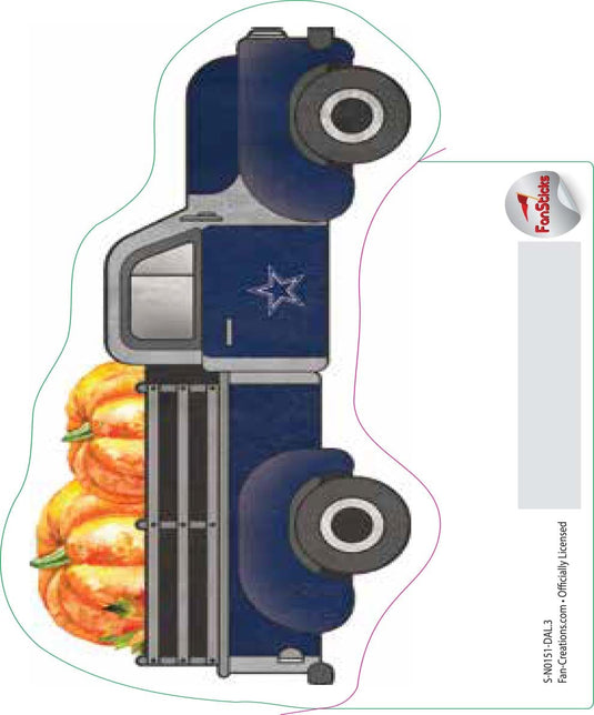 Fan Creations Decal Dallas Cowboys 3in Decal Truck with Pumpkins