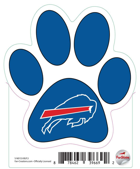 Fan Creations Decal Buffalo Bills 3in Decal Paw Print with Team Logo