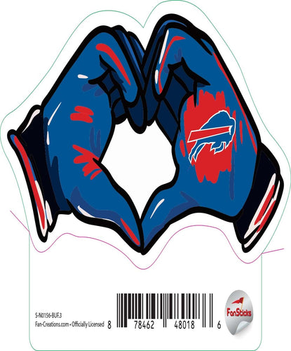 Fan Creations Decal Buffalo Bills 3in Decal Heart Hands