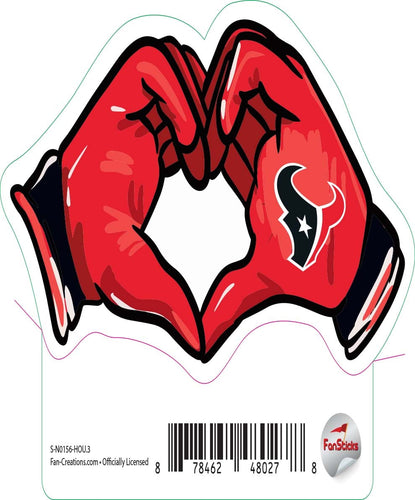 Fan Creations Decal Houston Texans 3in Decal Heart Hands