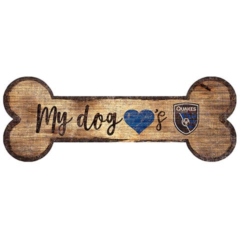 Fan Creations 6x12 Horizontal San Jose Earthquakes Dog Bone Sign