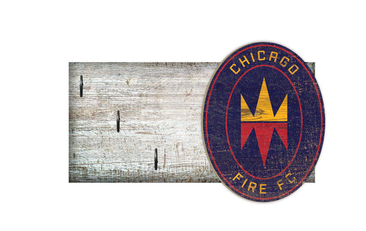 Fan Creations Wall Decor Chicago Fire Key Holder 6x12