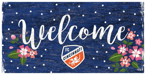 Fan Creations 6x12 Horizontal FC Cincinnati Welcome Floral 6x12 Sign