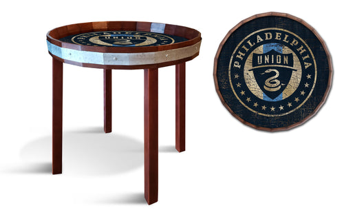 Fan Creations Wall Decor Philadelphia Union  Barrel Top Side Table