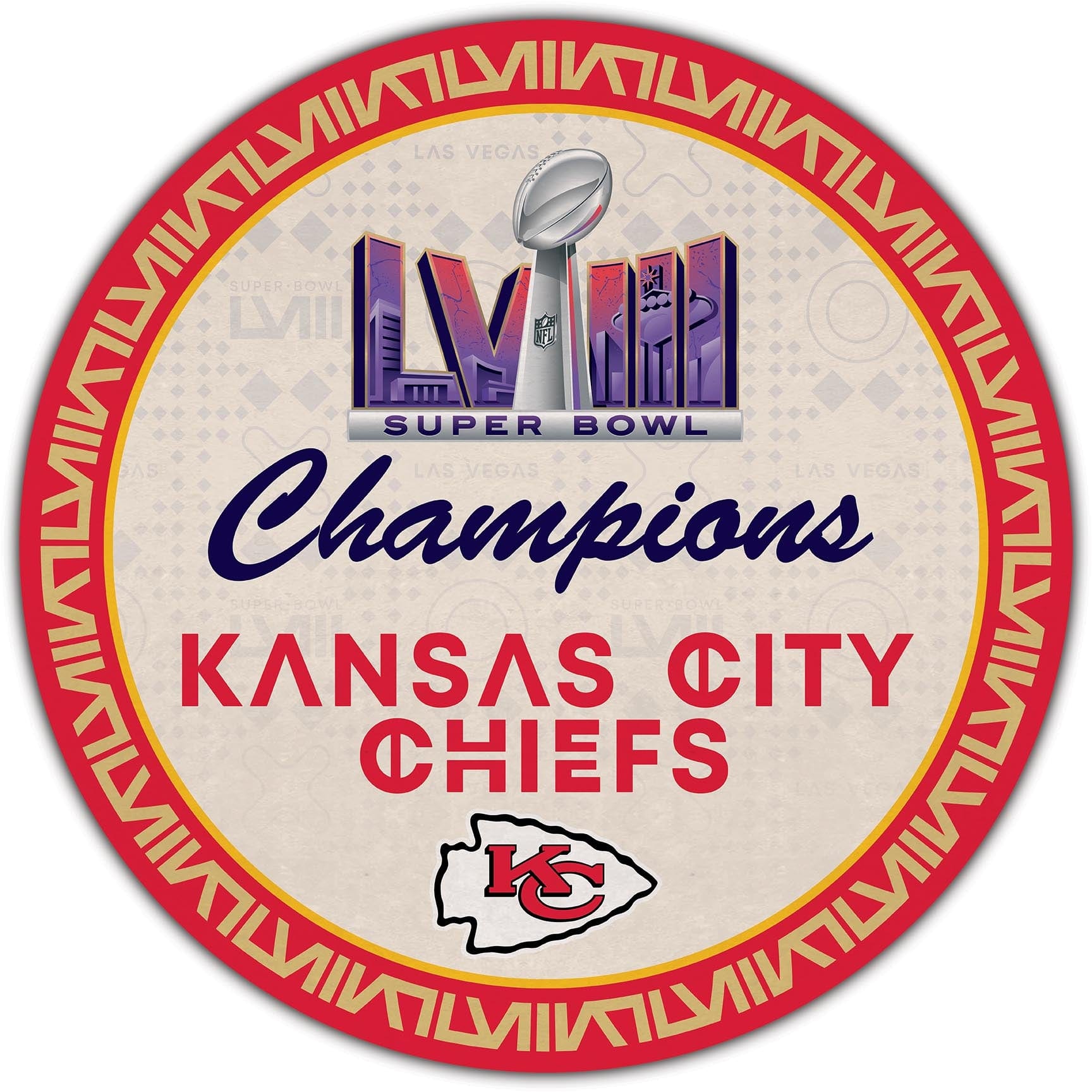 Kansas City Chiefs Super Bowl Border 24in Circle – Fan Creations GA