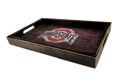 Fan Creations Home Decor Ohio State  Distressed Team Tray With Team Colors