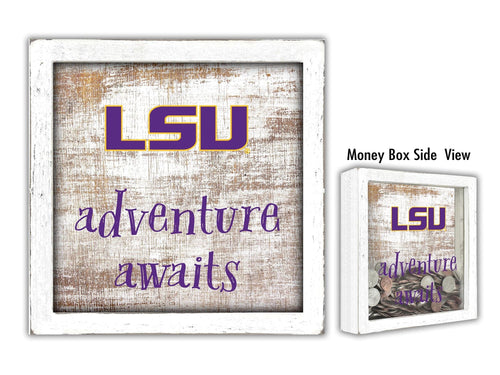 Fan Creations Desktop Stand LSU Adventure Awaits Money Box