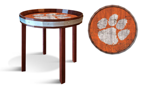 Fan Creations Wall Decor Clemson  Barrel Top Side Table