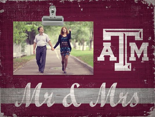 Fan Creations Desktop Stand Texas A&M Mr & Mrs Clip Frame