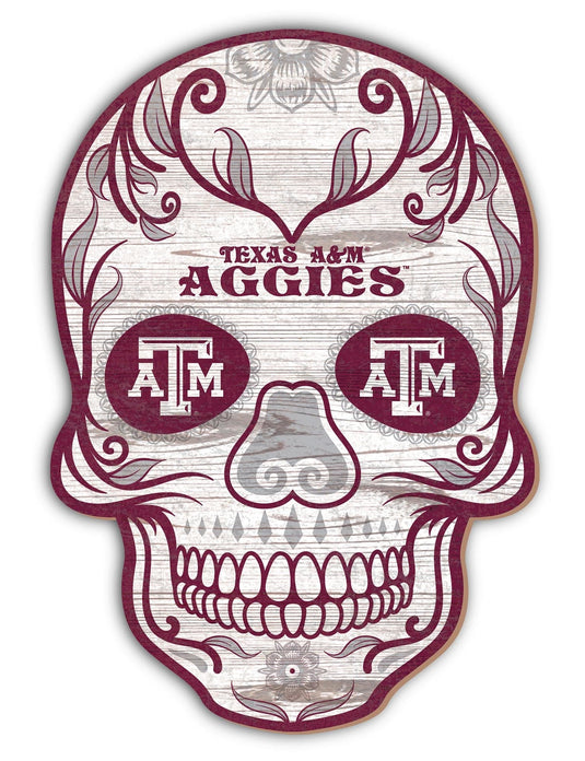 Fan Creations Holiday Home Decor Texas A&M Sugar Skull 12in