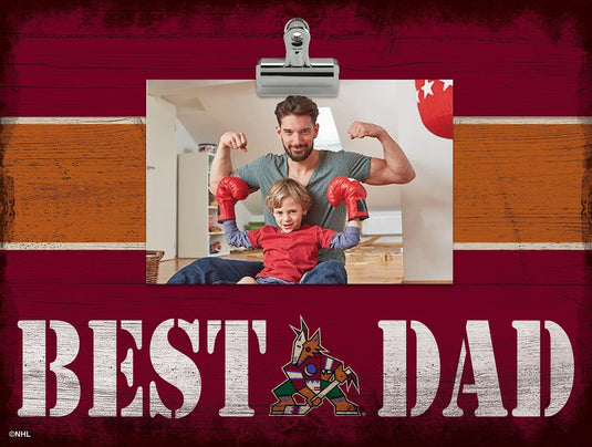 Fan Creations Desktop Stand Arizona Coyotes Best Dad With Stripe Clip Frame