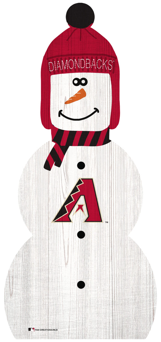 Fan Creations Holiday Home Decor Arizona Diamondbacks Snowman 31in Leaner