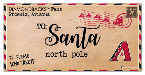 Fan Creations Holiday Home Decor Arizona Diamondbacks To Santa 6x12