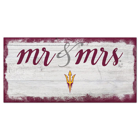 Fan Creations 6x12 Horizontal Arizona State Script Mr & Mrs 6x12 Sign