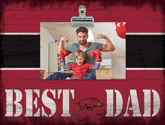 Fan Creations Desktop Stand Arkansas Best Dad With Stripe Clip Frame