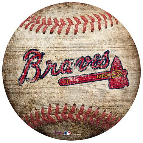 Fan Creations 12" Wall Art Atlanta Braves 12" Baseball Shaped Sign