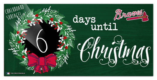 Fan Creations Holiday Home Decor Atlanta Braves Chalk Christmas Countdown 6x12