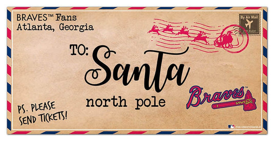 Fan Creations Holiday Home Decor Atlanta Braves To Santa 6x12