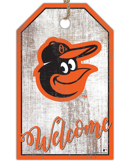 Fan Creations Holiday Home Decor Baltimore Orioles Welcome 11x19 Tag