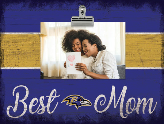 Fan Creations Desktop Stand Baltimore Ravens Best Mom With Stripe Clip Frame