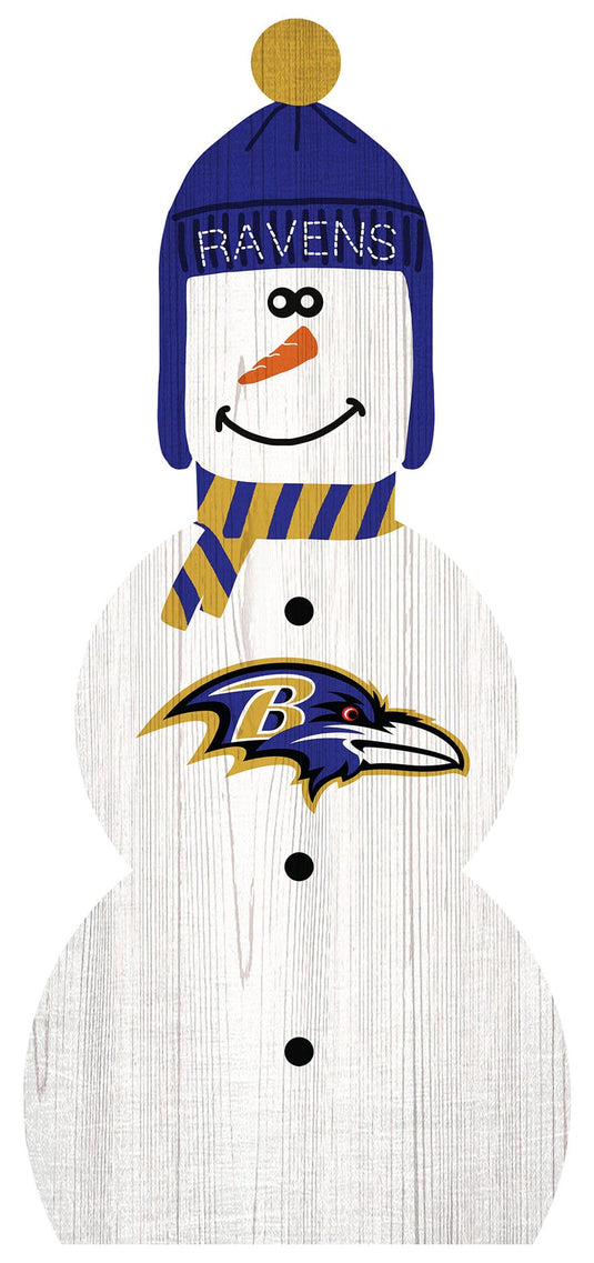 Fan Creations Holiday Home Decor Baltimore Ravens Snowman 31in Leaner