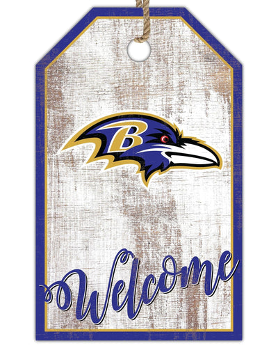 Fan Creations Holiday Home Decor Baltimore Ravens Welcome 11x19 Tag