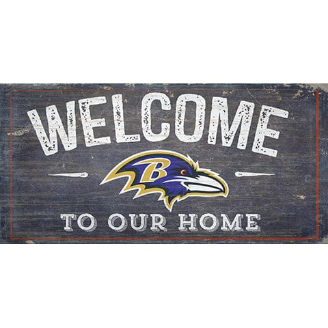 Fan Creations 6x12 Horizontal Baltimore Ravens Welcome Distressed 6 x 12