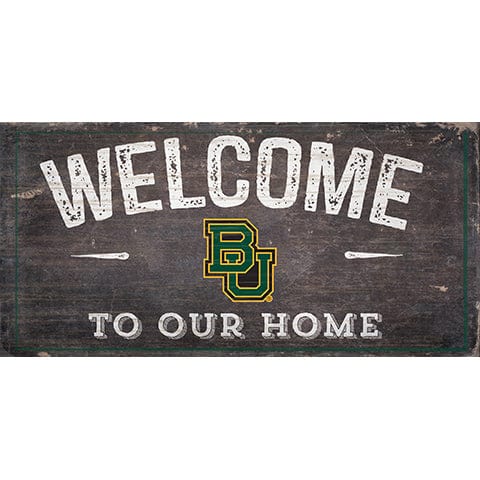 Fan Creations 6x12 Horizontal Baylor  Welcome Distressed 6 x 12