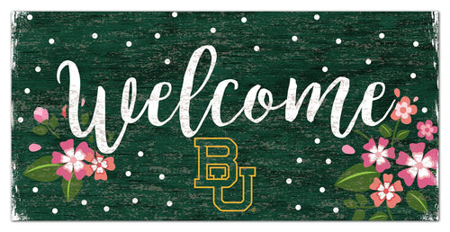 Fan Creations 6x12 Horizontal Baylor Welcome Floral 6x12 Sign