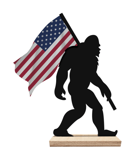 Fan Creations Desktop Stand Bigfoot Cutout American Flag 18in