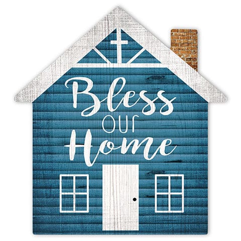 Load image into Gallery viewer, Fan Creations 12&quot; Wall Art Religious Blue Bless This Home 12&quot; Cut Out
