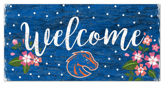 Fan Creations 6x12 Horizontal Boise State Welcome Floral 6x12 Sign