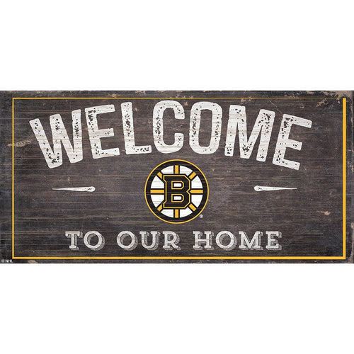 Fan Creations 6x12 Horizontal Boston Bruins Welcome Distressed 6x12